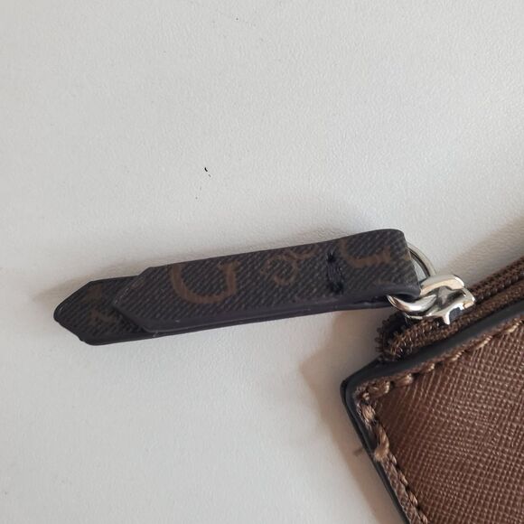 Guess Brown Faux Leather Mini Key Chain Wallet 3.5"×3" 90s Y2K Preppy - Picture 3 of 5